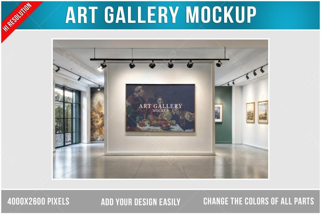 Mockup de Quadro em Galeria de Arte Moderna