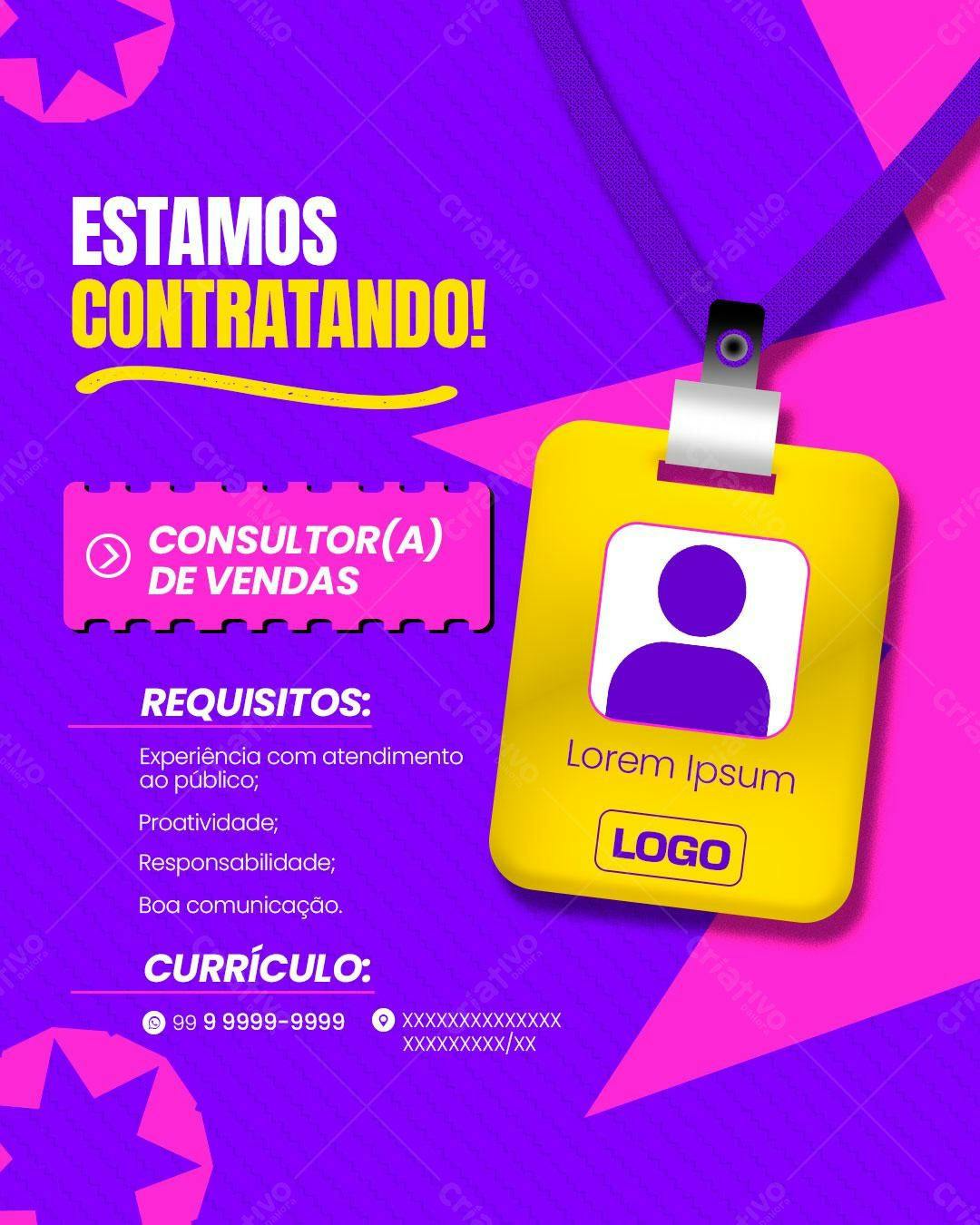Flyer Vagas de Emprego PSD Editável
