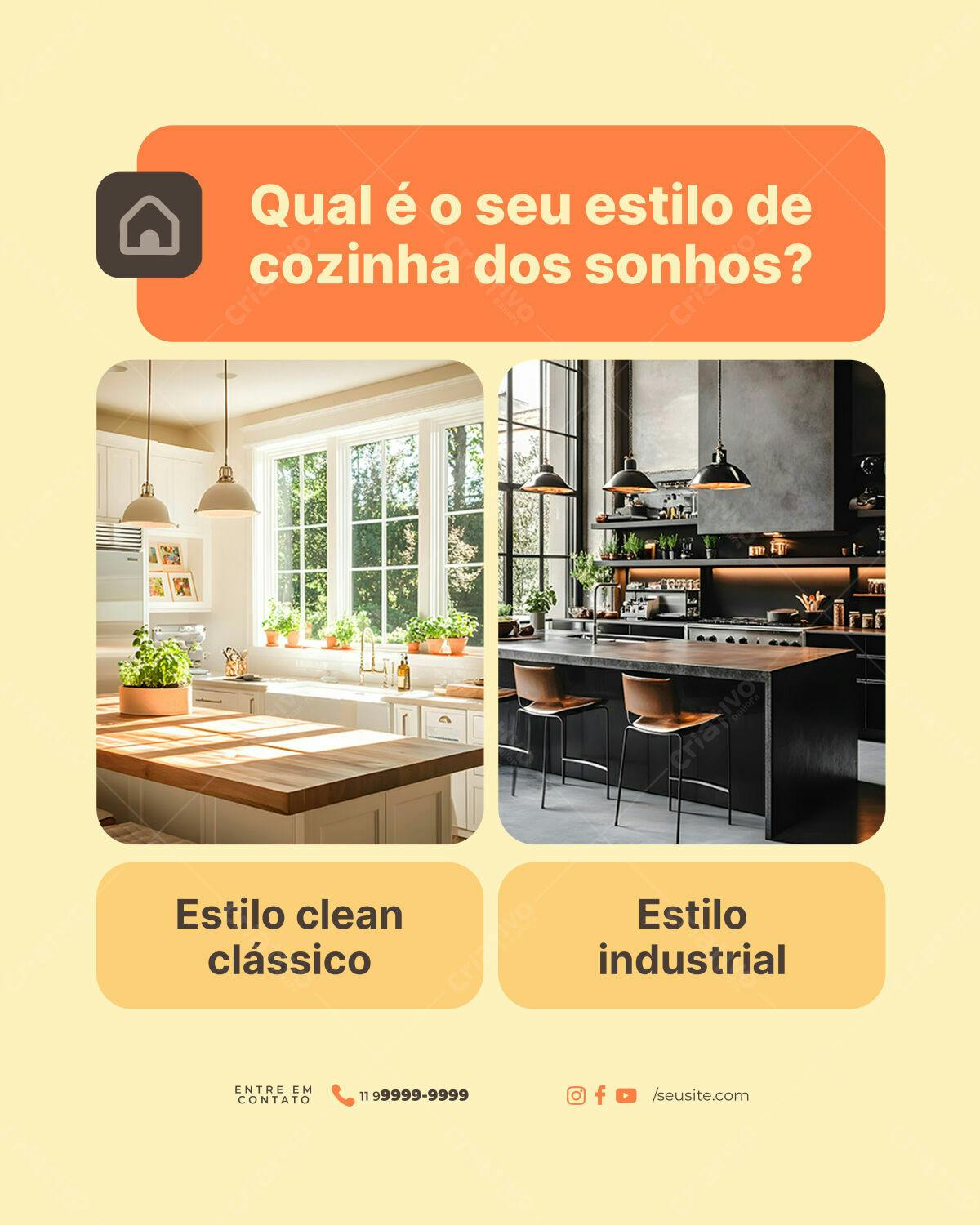 Post Instagram Cozinha dos Sonhos PSD Editável