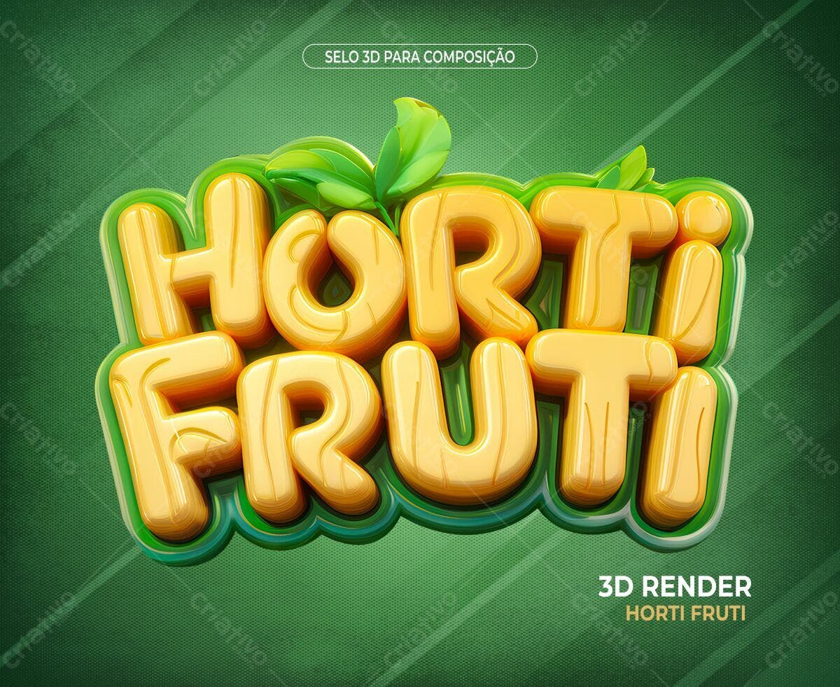 Selo 3D para Marca de Frutas PSD Editável