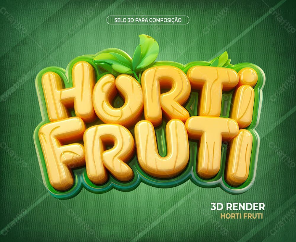 Selo 3D Horti Fruti Amarelo