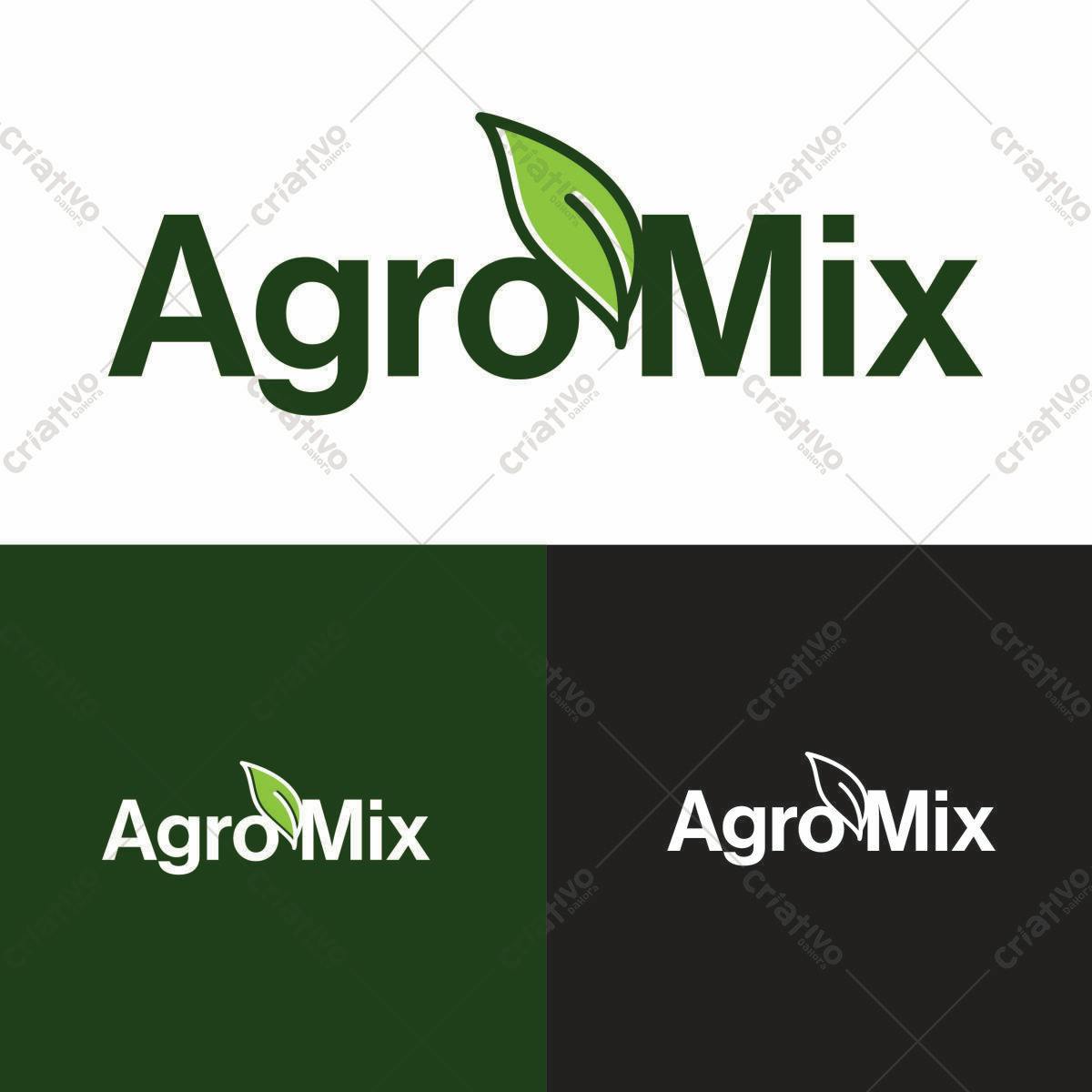 Logotipo vetorial AgroMix verde e branco