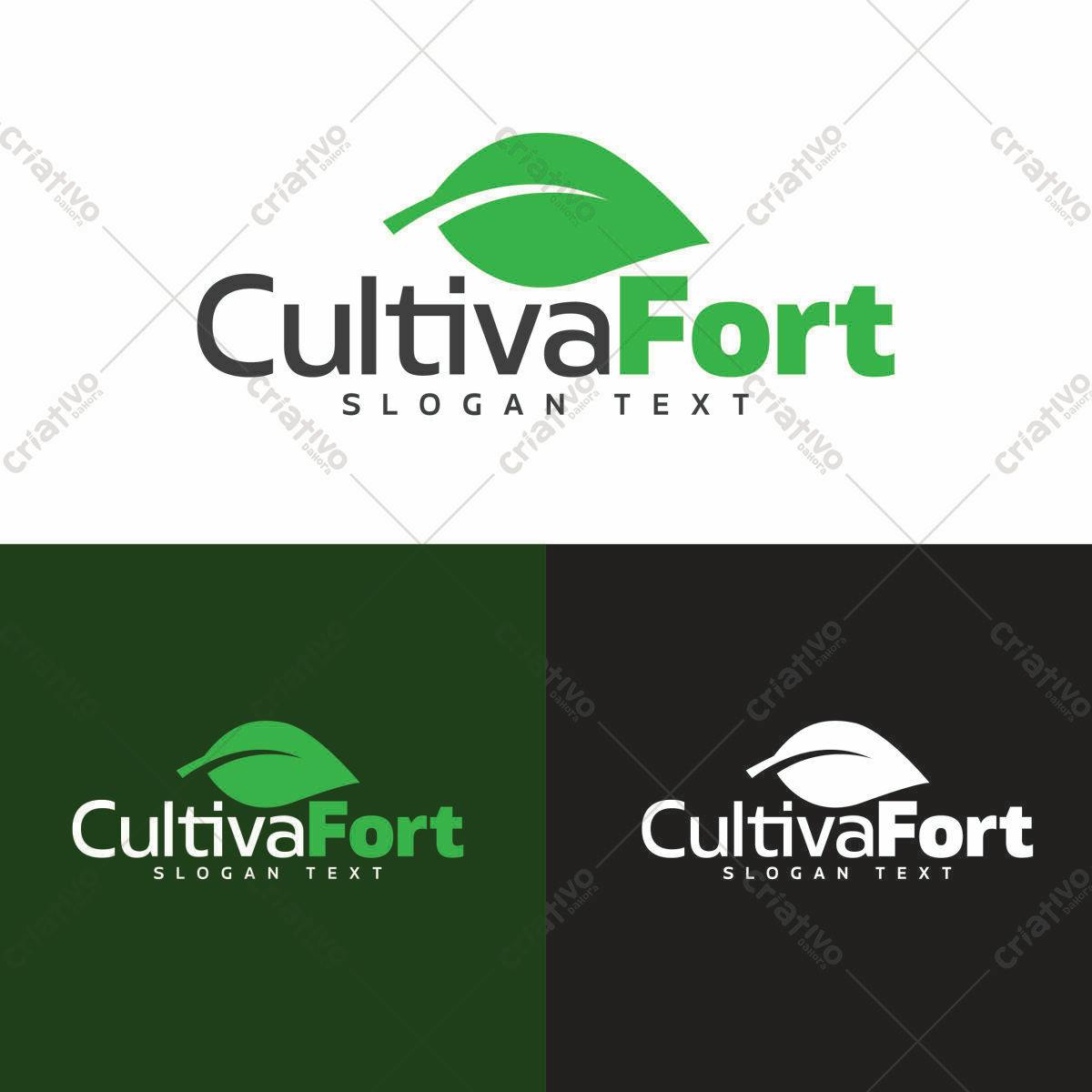 Logotipo Vetorial CultivaFort Verde e Branco