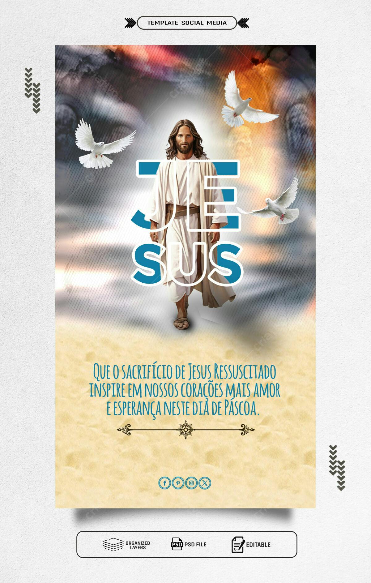 Flyer para Páscoa PSD Editável