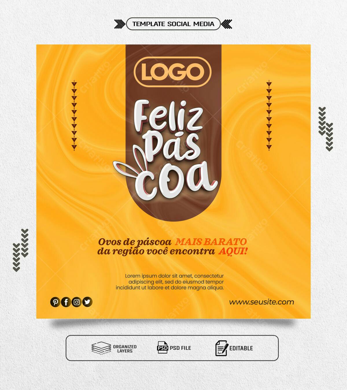 Flyer Páscoa PSD Editável - Promoção Ovos