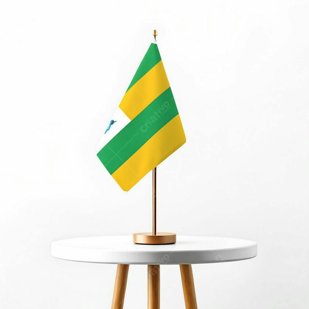 Mini Bandeira Da Cidade De Aracajú Hasteada Em Cima De Uma Mesa