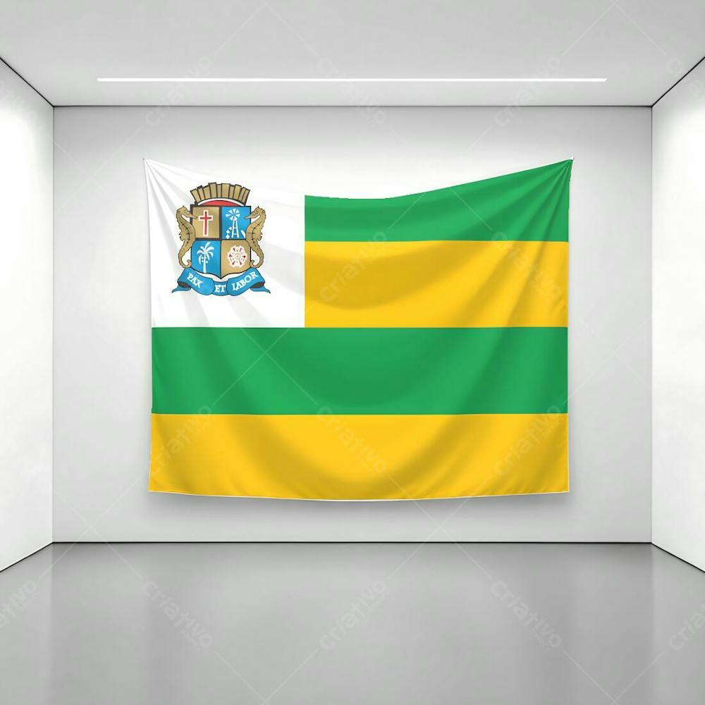 Bandeira Da Cidade De Aracajú Exposta Em Uma Parede De Uma Sala