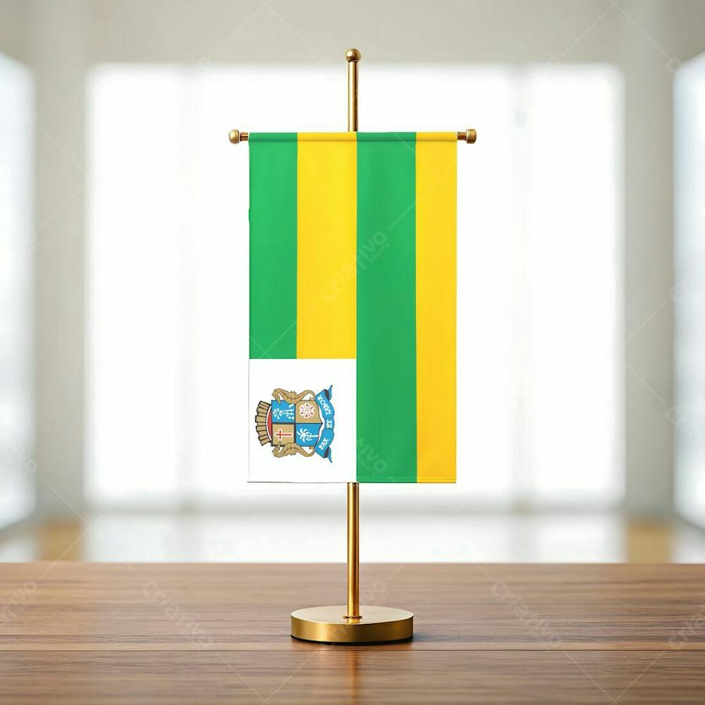 Mini Bandeira Da Cidade De Aracajú Em Cima De Uma Mesa