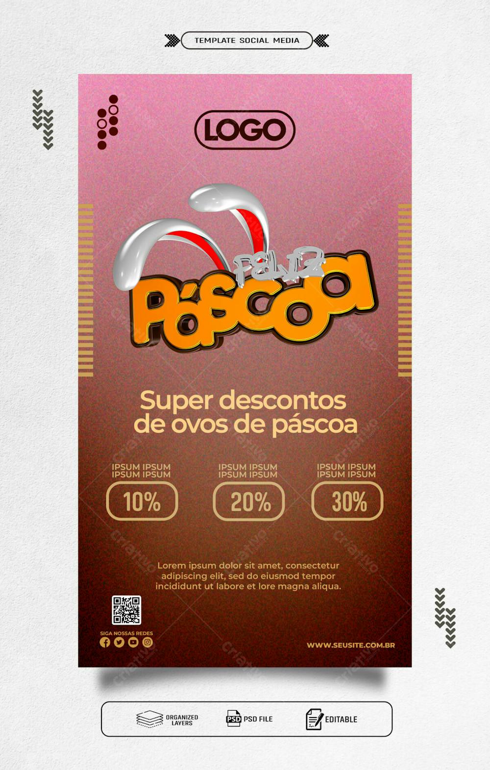 Post Social Media Stories Promoção De Páscoa