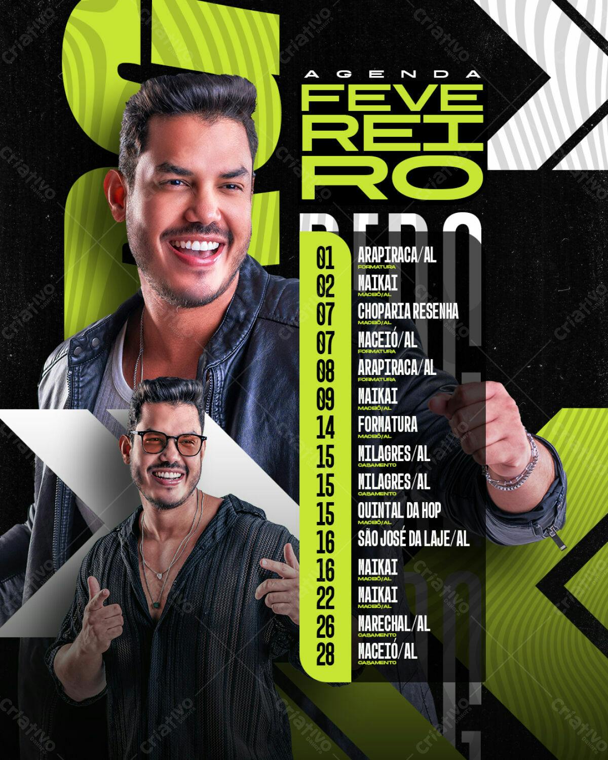 Flyer Festa Fevereiro PSD Editável