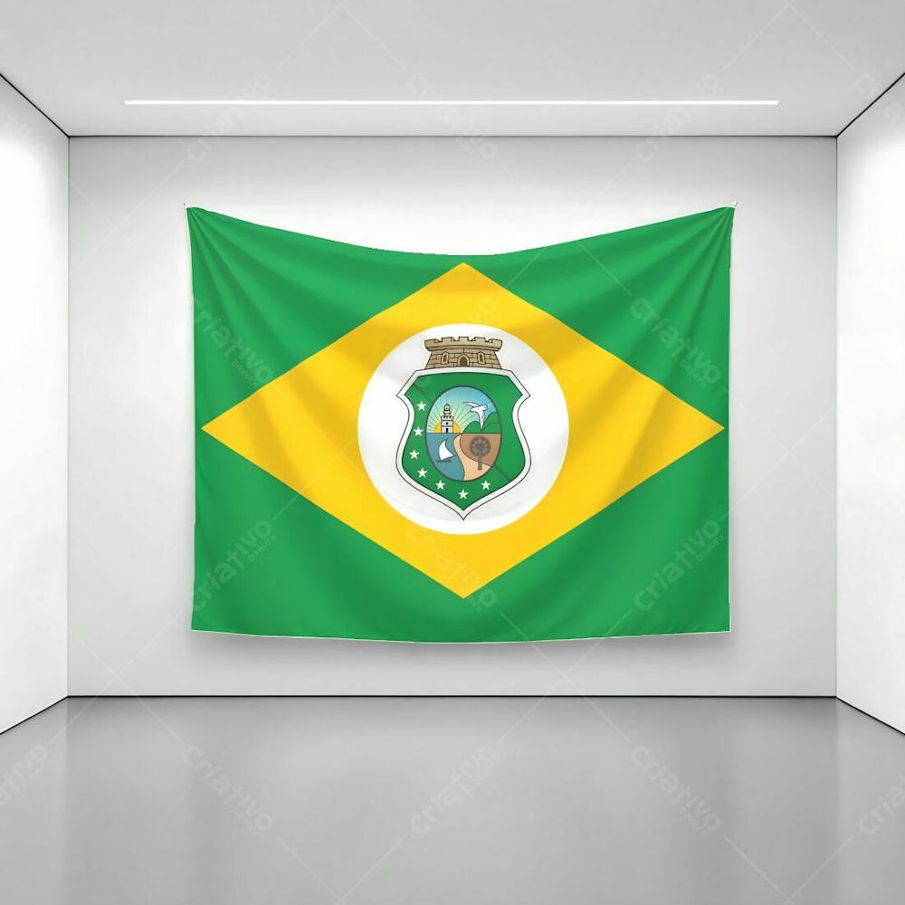 Bandeira Do Estado Do Ceará Exposta Em Uma Parede De Uma Sala