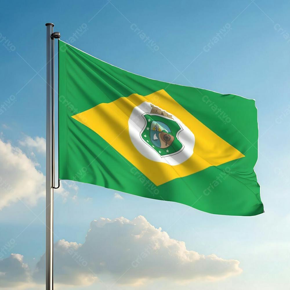 Bandeira Do Estado Do Ceará Hasteada Ao Ar Livre