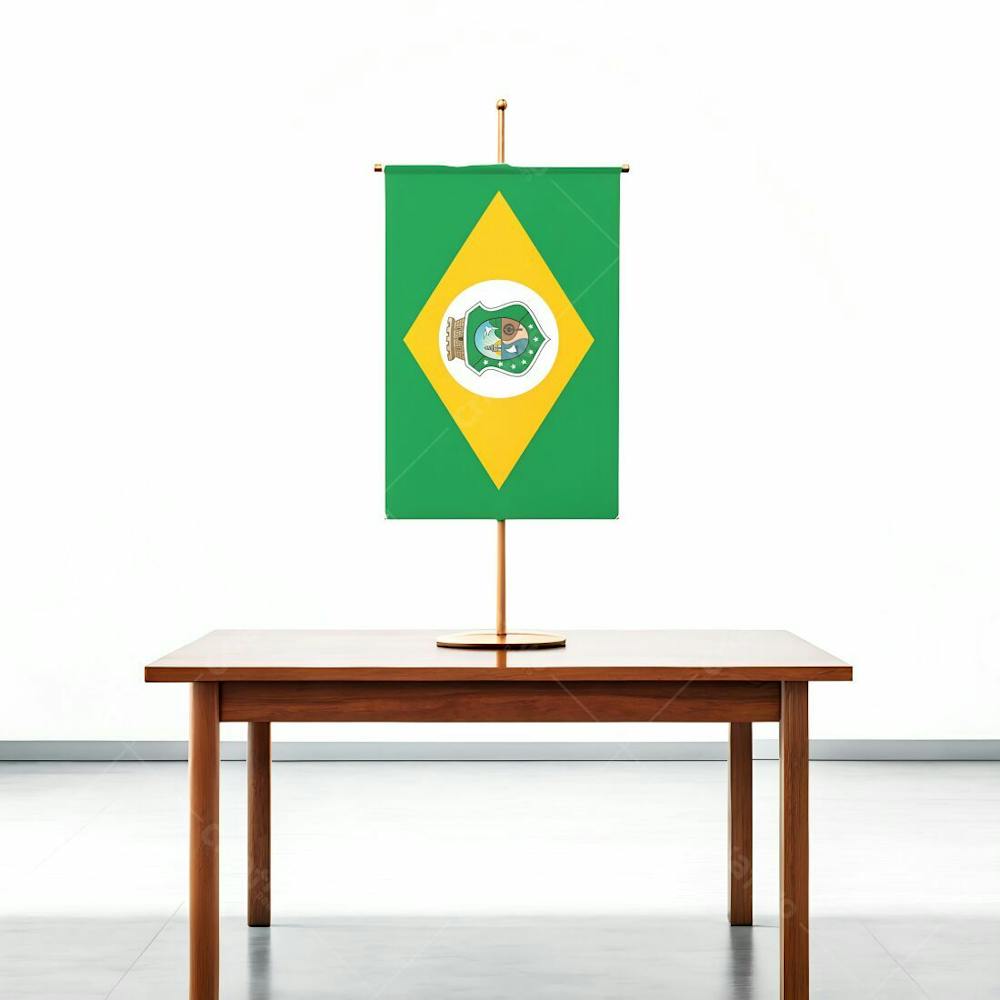 Bandeira Do Estado Do Ceará Em Cima De Uma Mesa