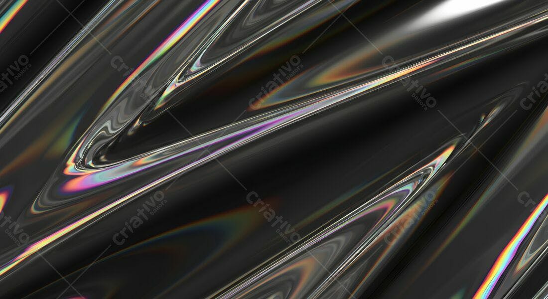 Textura Abstrata Iridiscente em Preto