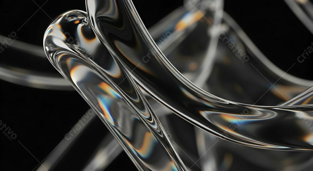 Formas abstratas de vidro transparente