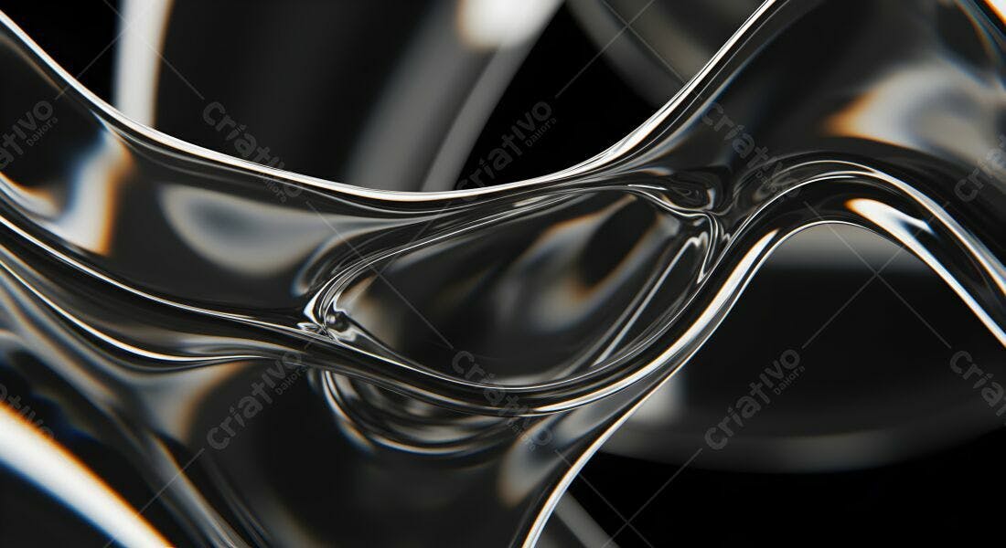 Fluxo metálico abstrato em tons escuros