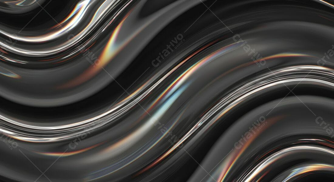 Ondas metálicas escuras com reflexos iridescente