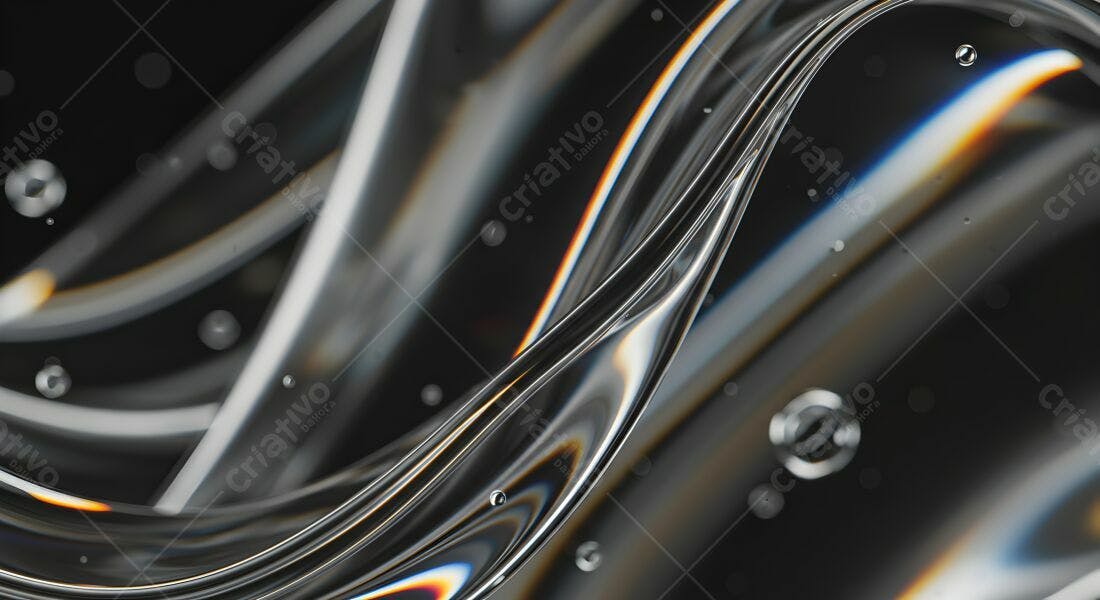 Fluidos metálicos abstratos com reflexos