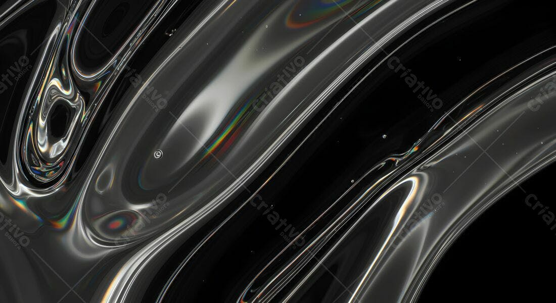 Fluidos metálicos abstratos em tons escuros