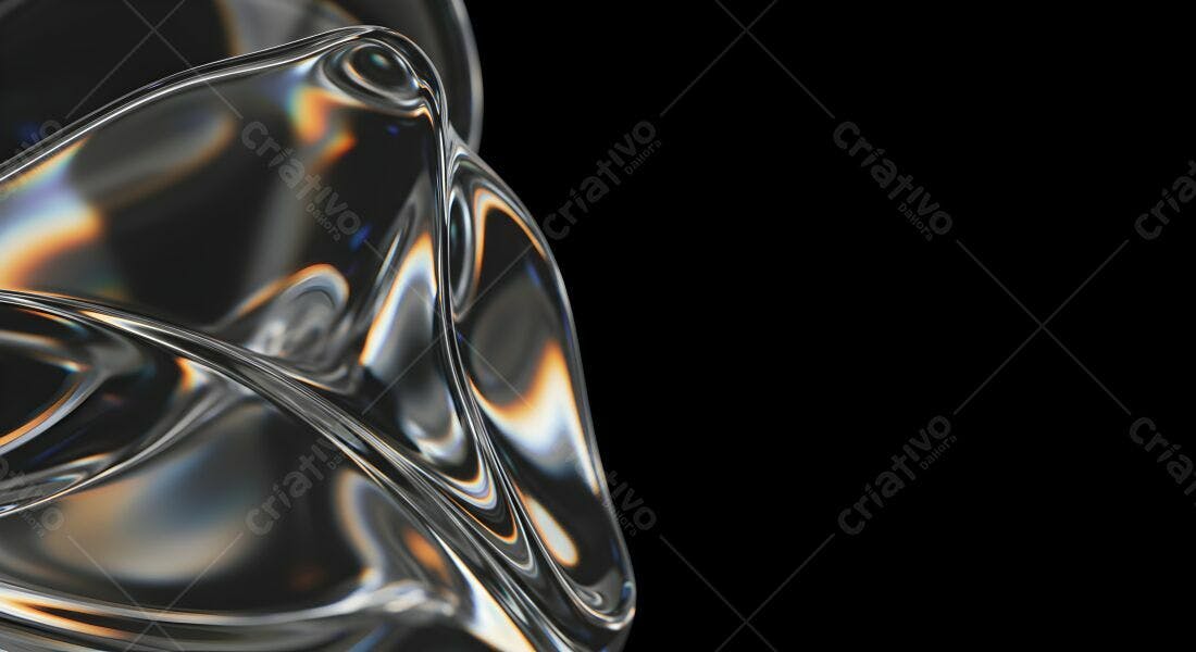 Fluxo de Cristal Escuro e Brilhante