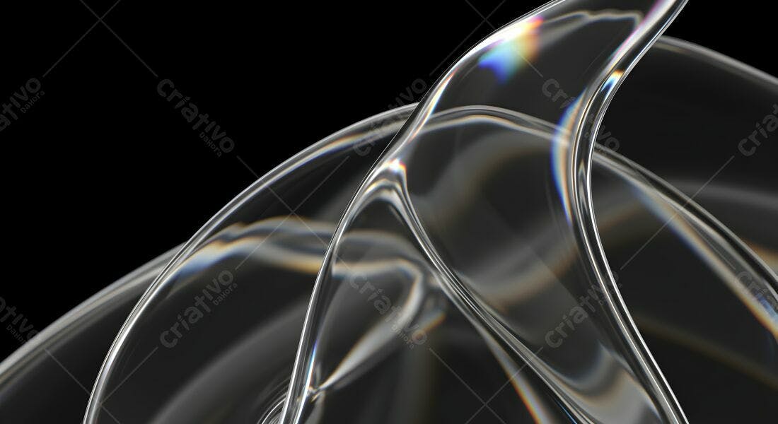 Fluxo de líquido transparente fundo preto