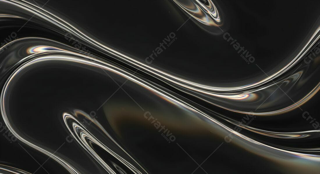 Fluxo metálico escuro com reflexos iridescente