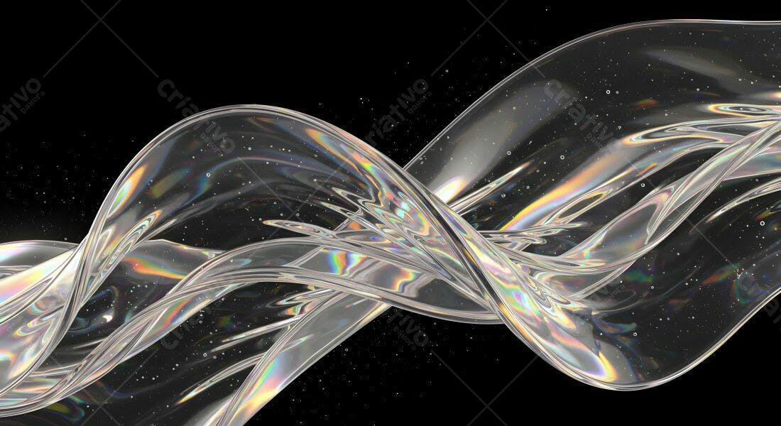 Fluxo iridescente líquido abstrato