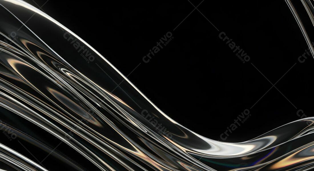 Linhas Abstratas em Preto e Prata