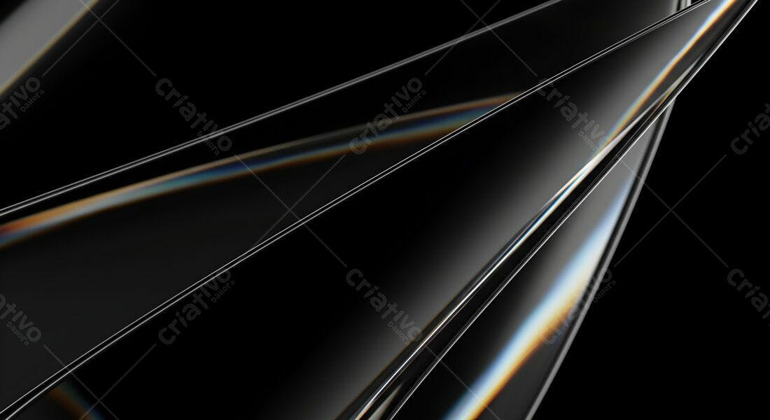 Linhas pretas abstratas com reflexos iridescente