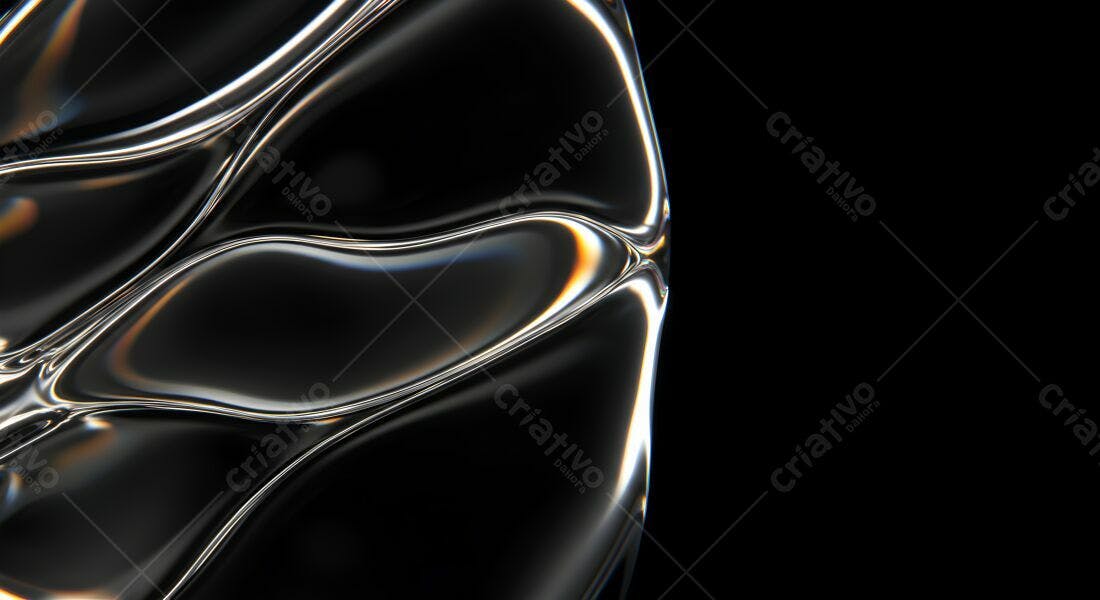 Fluxo metálico abstrato fundo preto