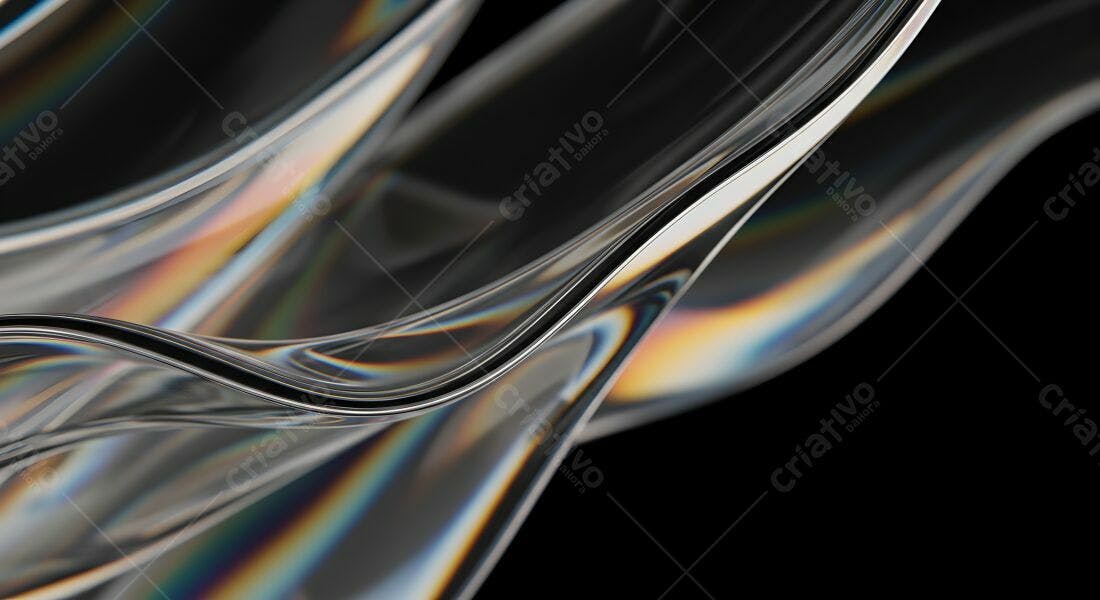 Linhas fluidas transparentes fundo preto