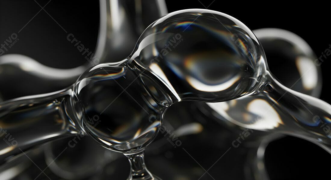 Gotas de vidro transparente fundo preto