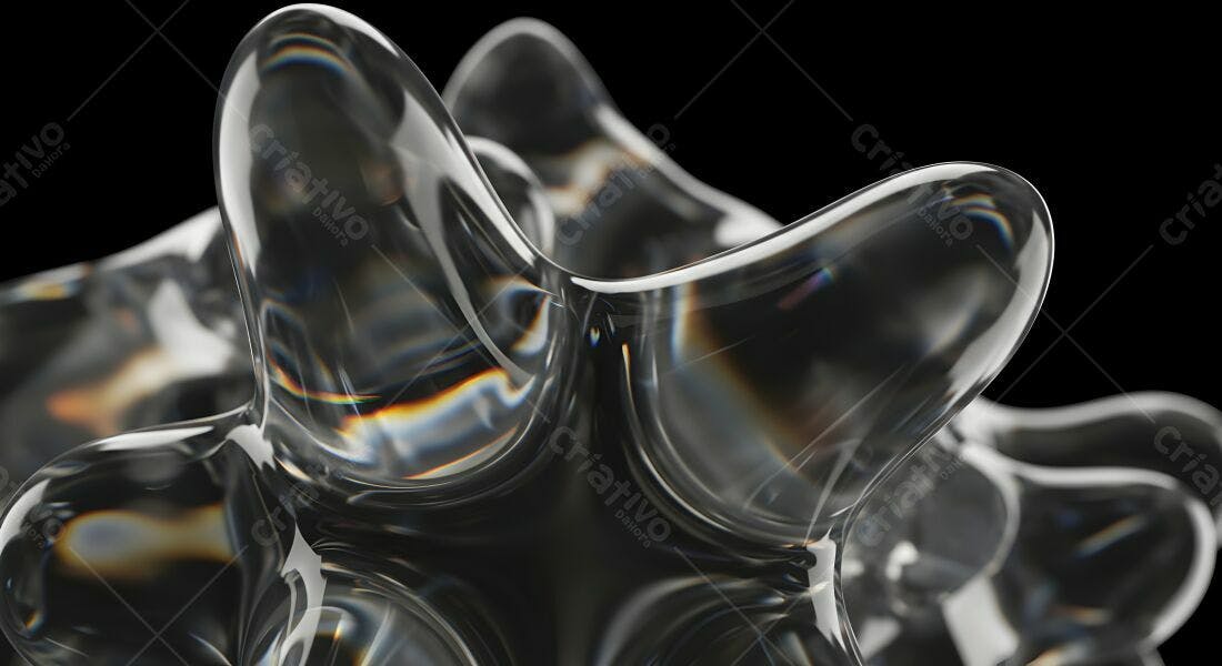 Gotas de vidro transparente fundo preto