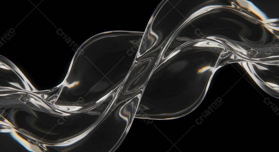Fluxo Líquido Abstrato em Preto e Branco