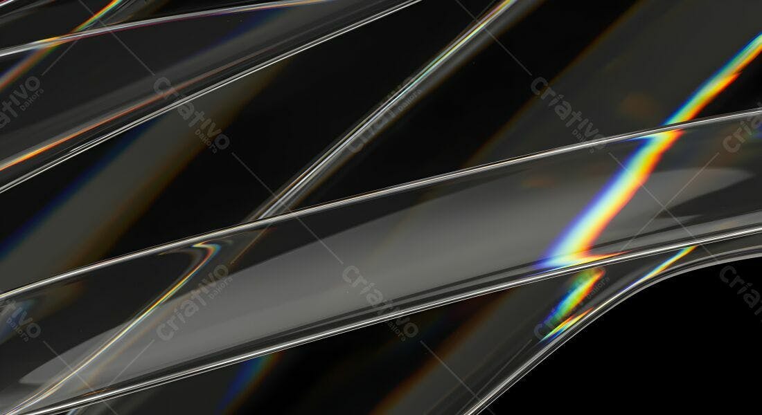 Faixas de vidro preto com reflexos iridescente