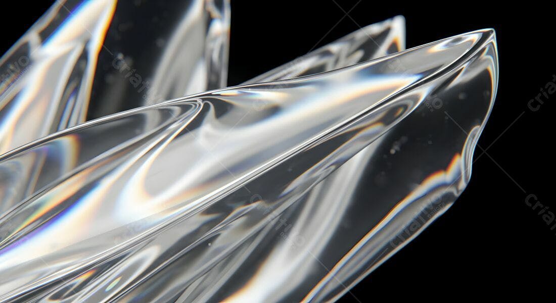 Formas Abstratas em Cristal Translúcido