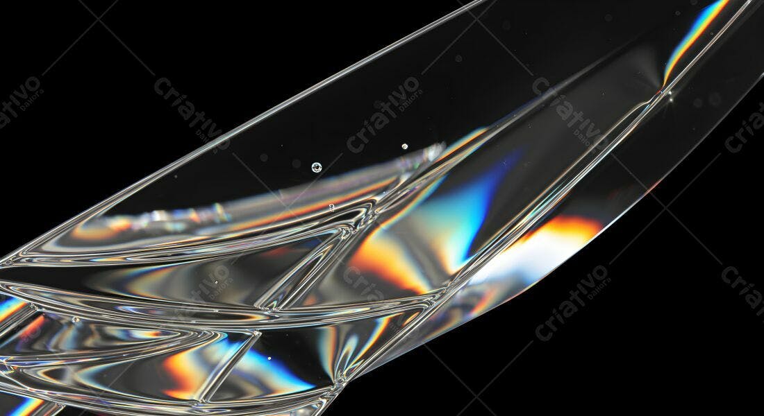 Plástico transparente com reflexos iridescentes