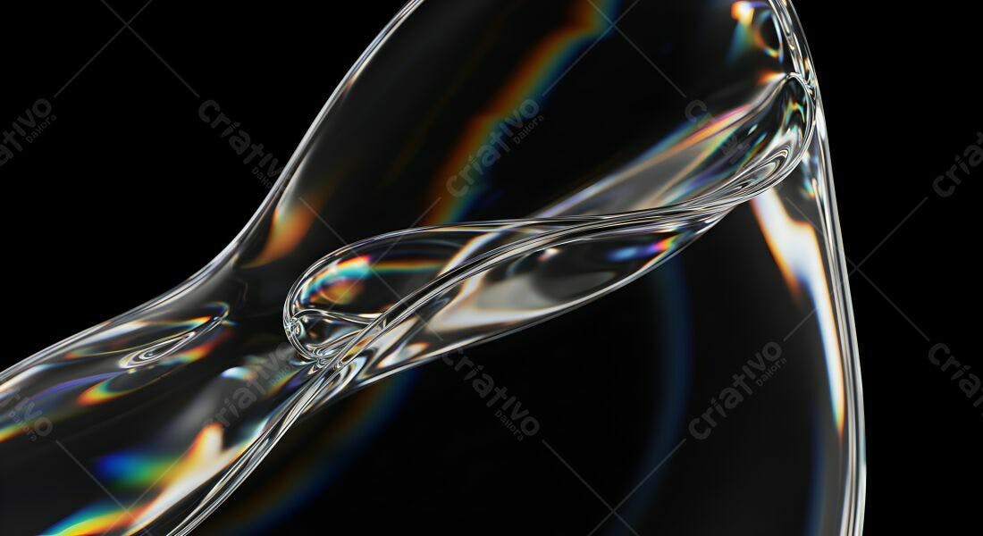 Fluido translúcido com reflexos iridescentes
