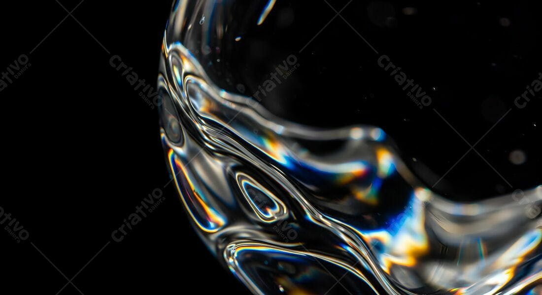 Fluidos translúcidos com reflexos iridescentes
