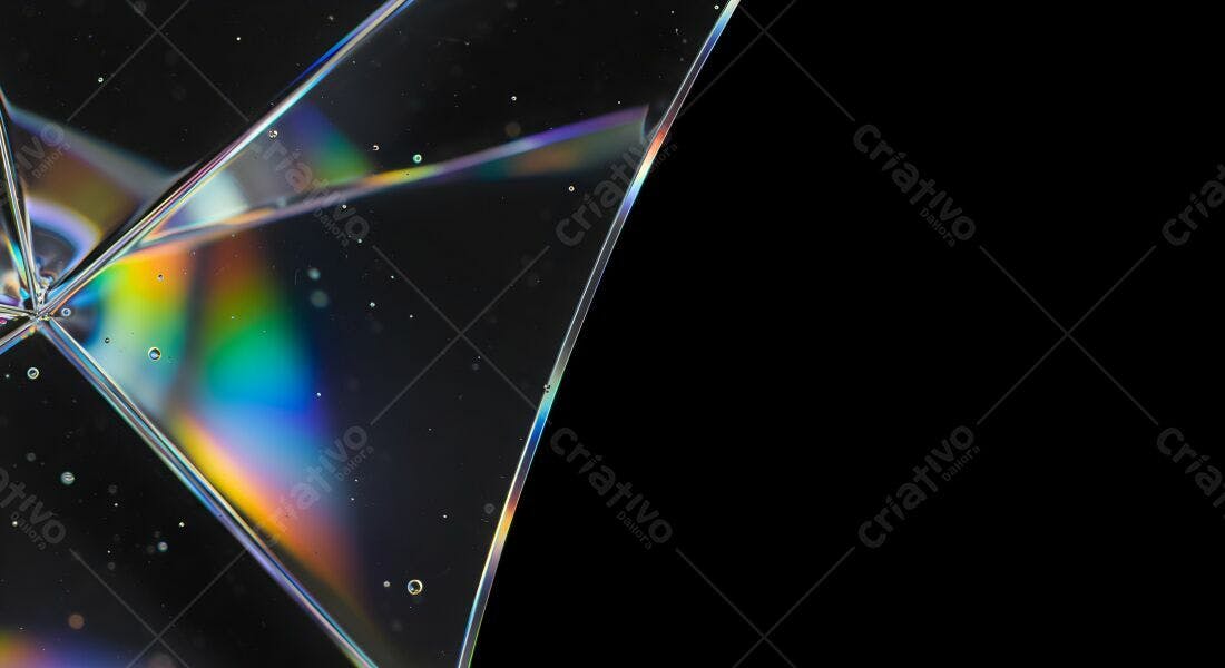 Cristal com Refração de Luz Arco-Íris
