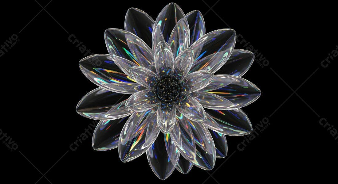 Flor de Cristal Iridiscente