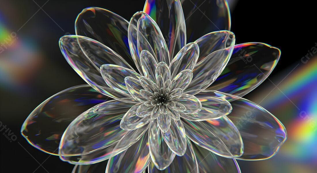 Flor de Cristal Irídescente