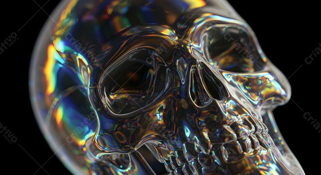 Crânio de Cristal Iridiscente