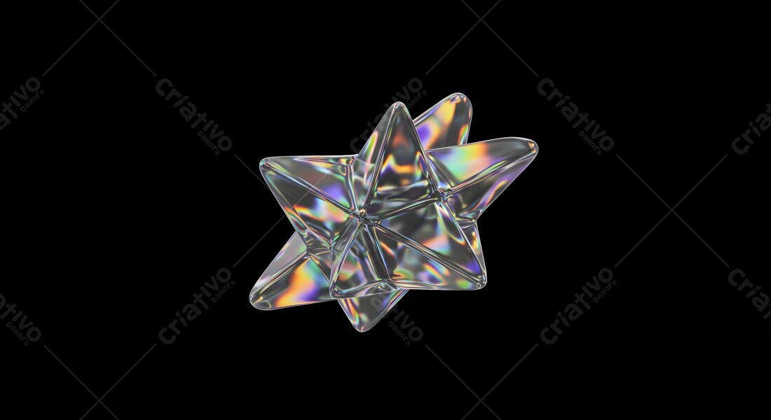Estrelas iridescentes sobre fundo preto