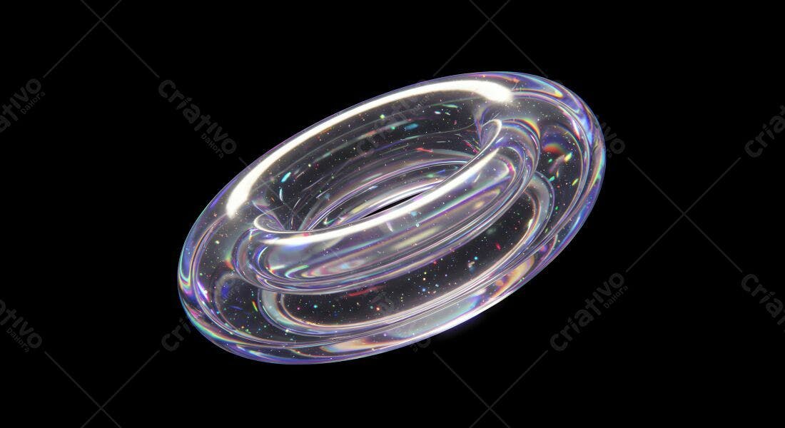 Anel de Luz Iridiscente com Partículas