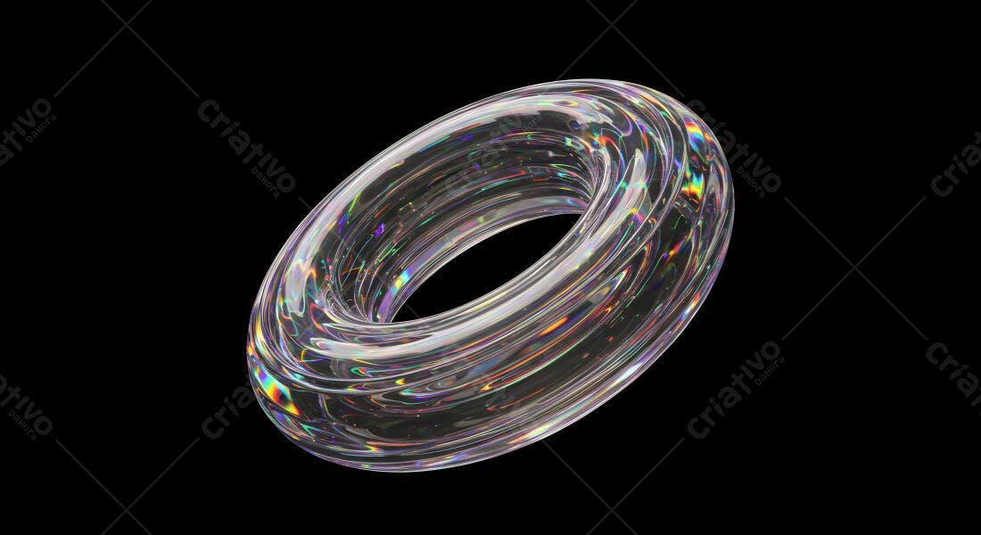 Aro translúcido com reflexos iridescentes