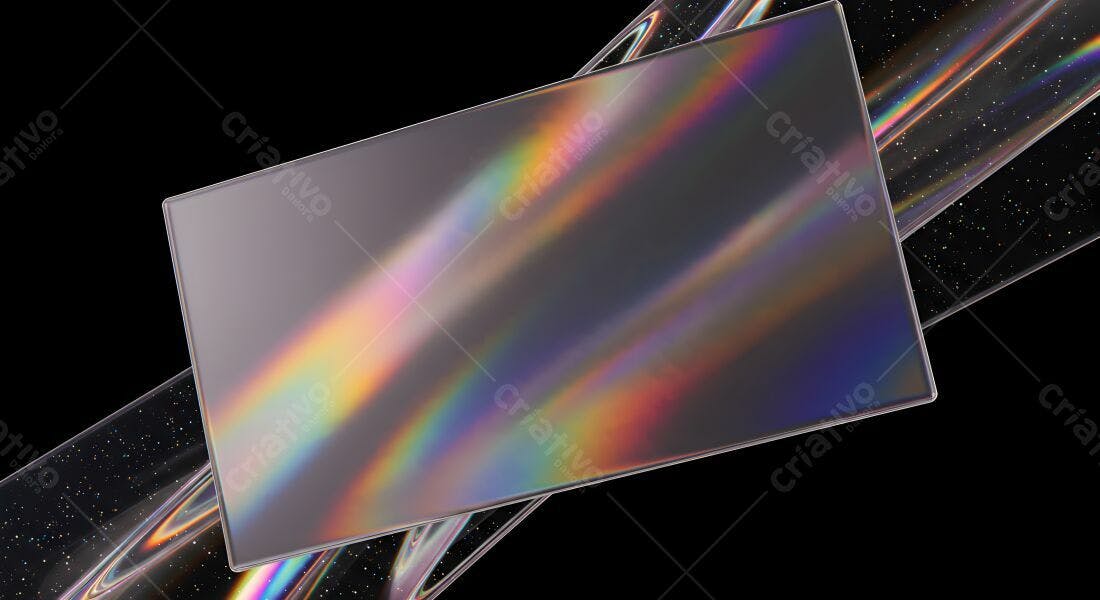 Tela com reflexos iridescentes sobre fundo preto