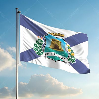 Bandeira Da Cidade De Fortaleza Hasteada Ao Ar Livre