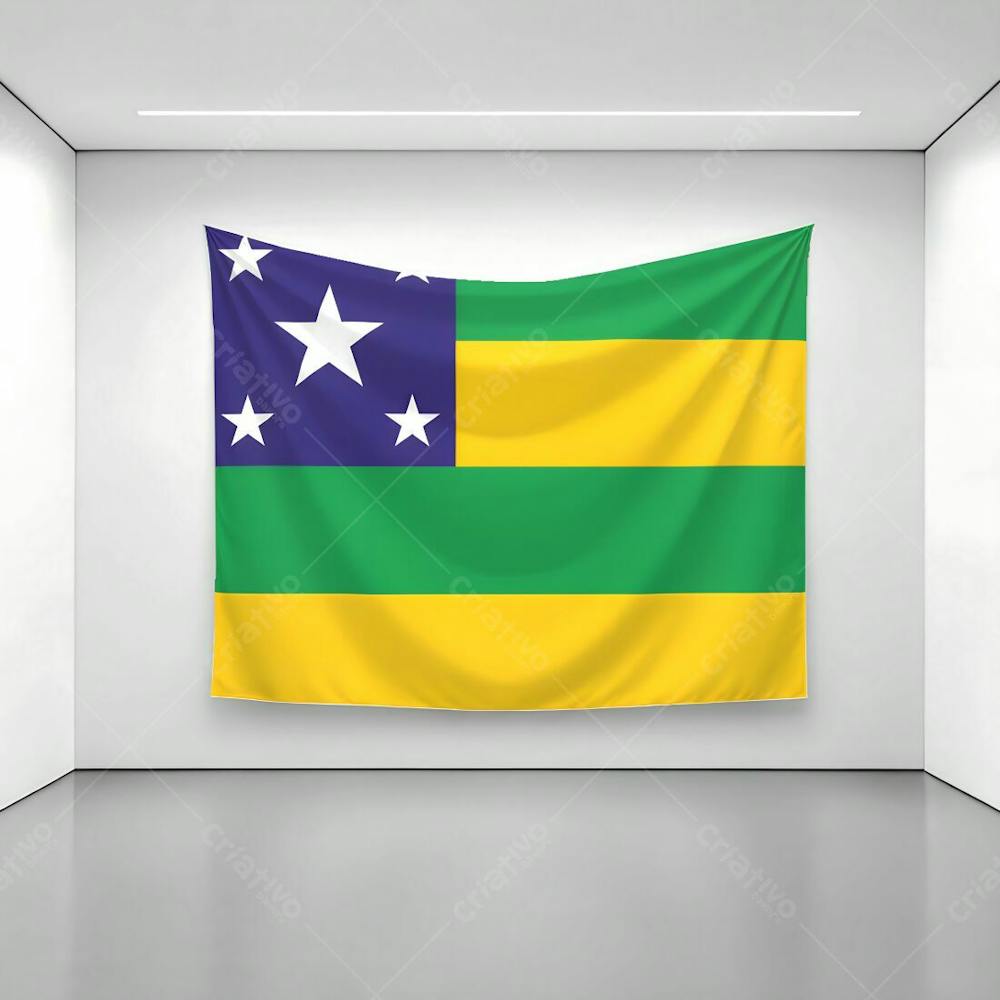 Bandeira Do Estado Do Sergipe Exposta Em Uma Parede De Uma Sala