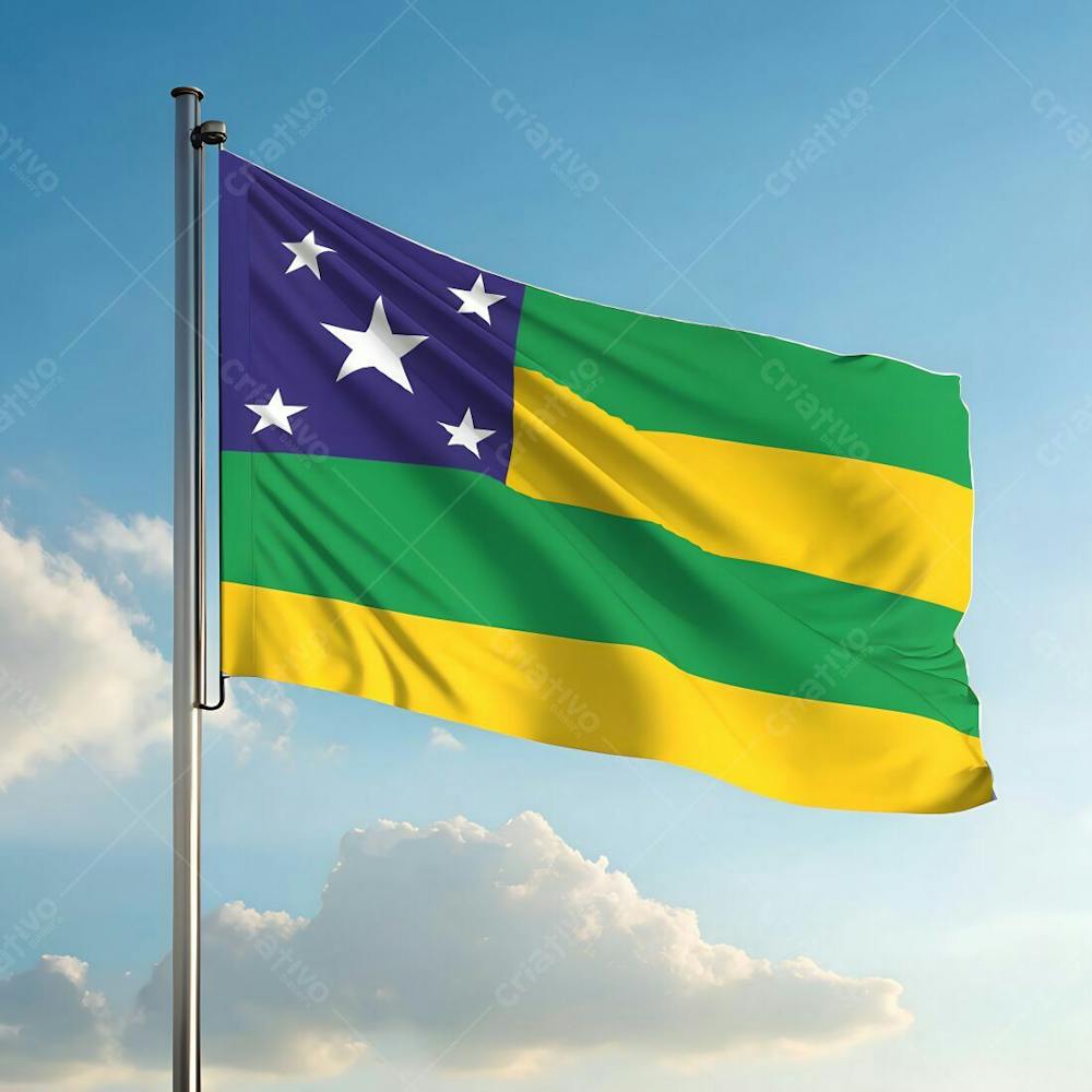 Bandeira Do Estado Do Sergipe Hasteada Ao Ar Livre